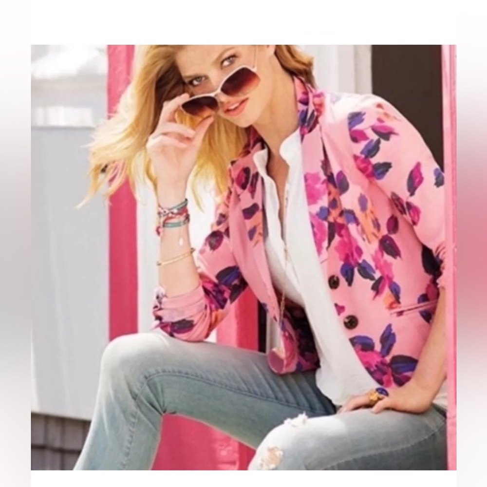 Cabi Rose Garden Pink Blazer Size 8